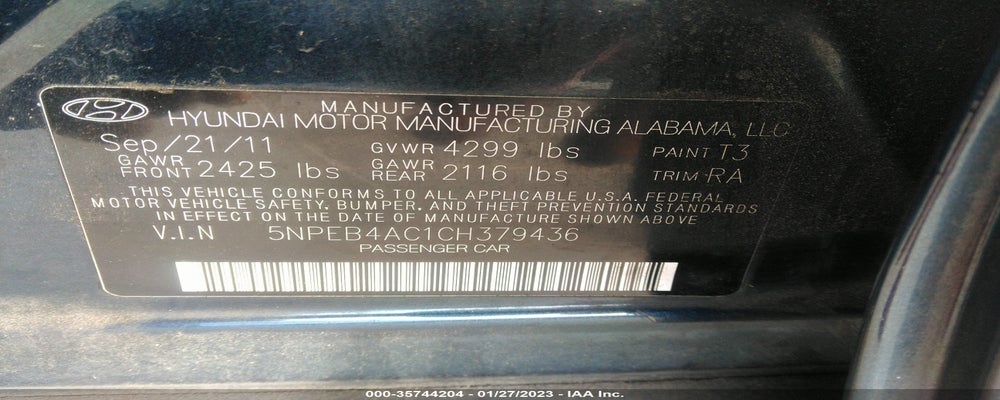 5NPEB4AC1CH379436 2012 HYUNDAI SONATA photo no. 9