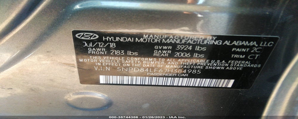 5NPD84LF6JH384985 2018 HYUNDAI ELANTRA photo no. 9