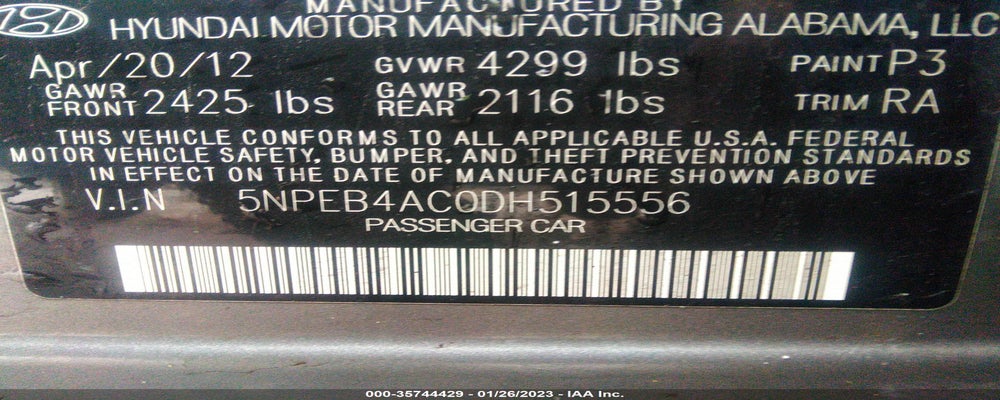 5NPEB4AC0DH515556 2013 HYUNDAI SONATA photo no. 9