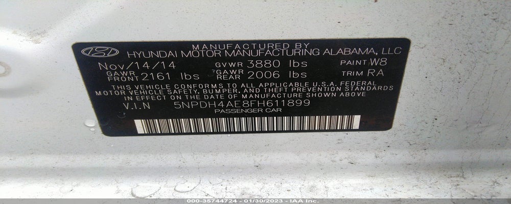 5NPDH4AE8FH611899 2015 HYUNDAI ELANTRA photo no. 9