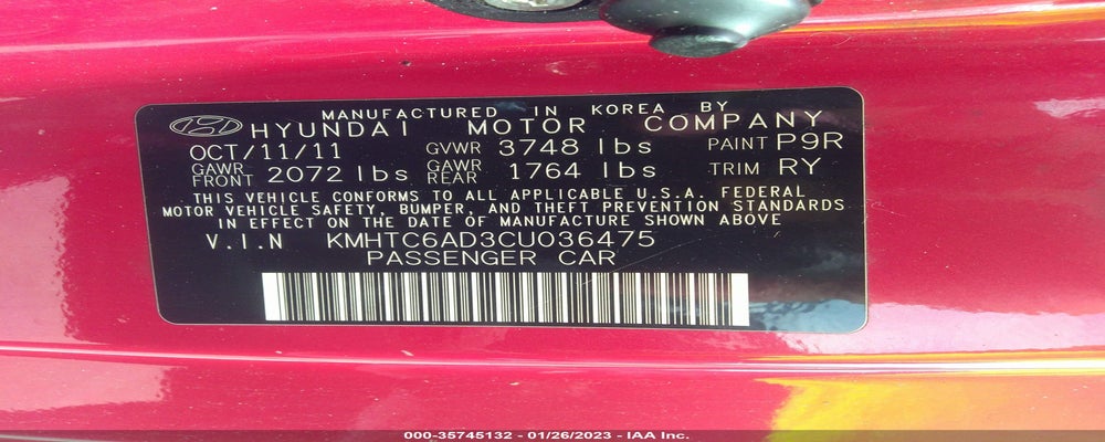 KMHTC6AD3CU036475 2012 HYUNDAI VELOSTER photo no. 9