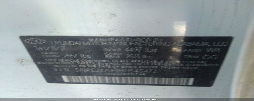 5NPE24AF1HH545472 2017 HYUNDAI SONATA photo no. 9