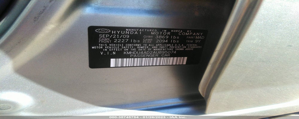 KMHDU4AD2AU895074 2010 HYUNDAI ELANTRA photo no. 9