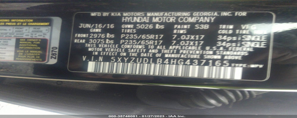 5XYZUDLB4HG437165 2017 HYUNDAI SANTA FE SPORT photo no. 9