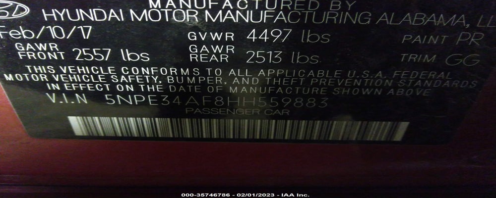 5NPE34AF8HH559883 2017 HYUNDAI SONATA photo no. 9
