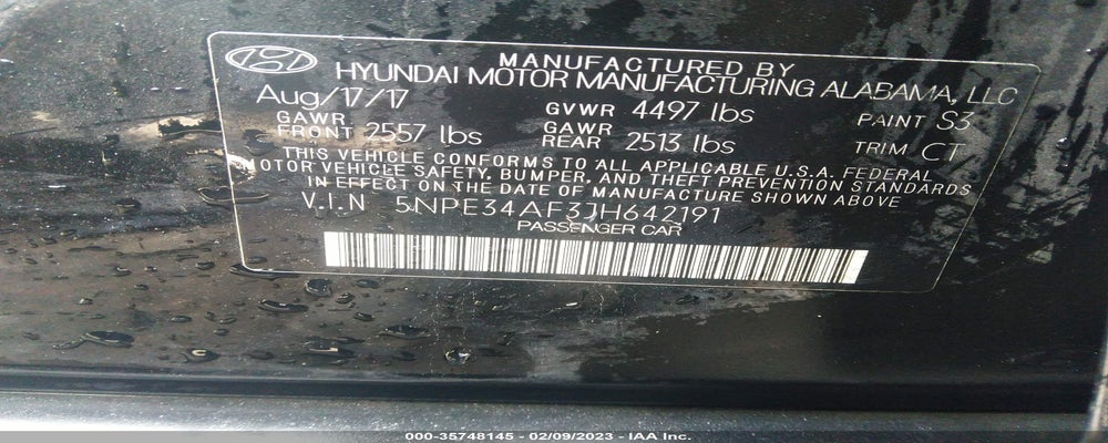 5NPE34AF3JH642191 2018 HYUNDAI SONATA photo no. 9