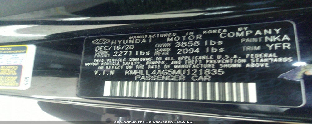 KMHLL4AG5MU121835 2021 HYUNDAI ELANTRA photo no. 9