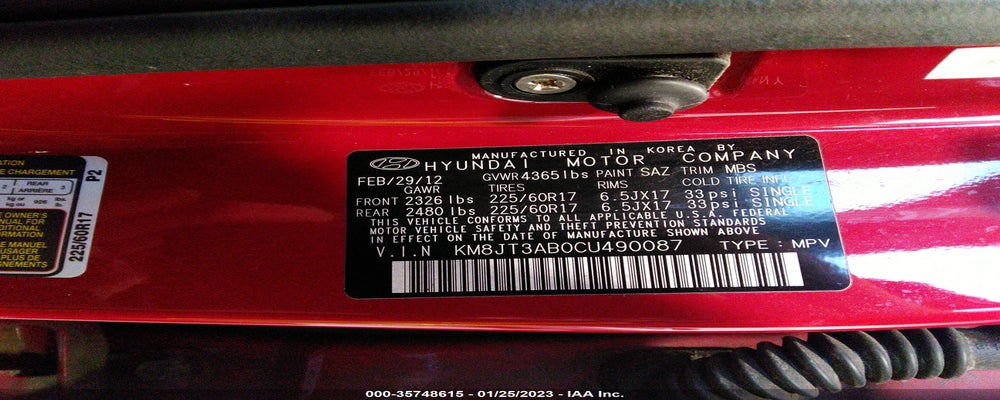KM8JT3AB0CU490087 2012 HYUNDAI TUCSON photo no. 9