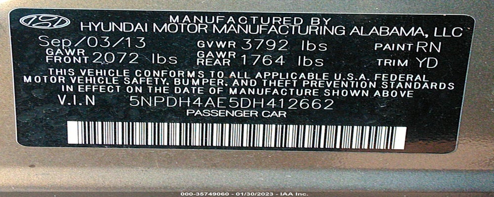 5NPDH4AE5DH412662 2013 HYUNDAI ELANTRA photo no. 9