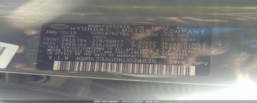 KM8K33AG0KU024836 2019 HYUNDAI KONA EV photo no. 9