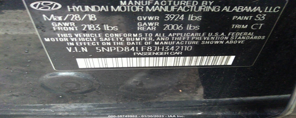 5NPD84LF8JH342110 2018 HYUNDAI ELANTRA photo no. 9