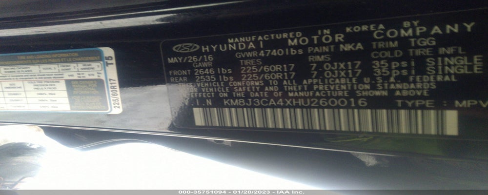 KM8J3CA4XHU260016 2017 HYUNDAI TUCSON photo no. 9