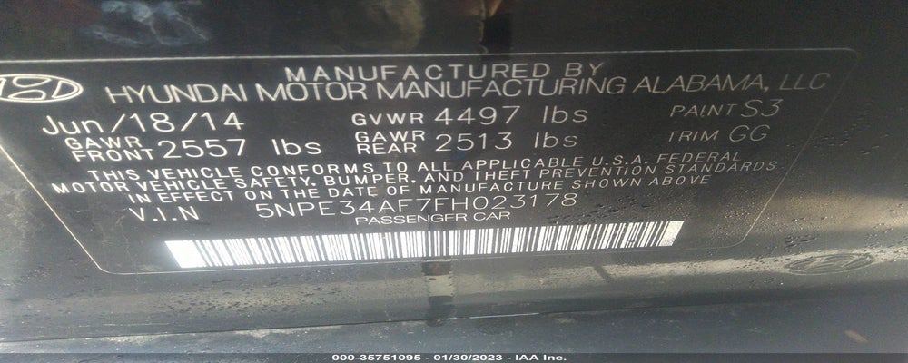 5NPE34AF7FH023178 2015 HYUNDAI SONATA photo no. 9