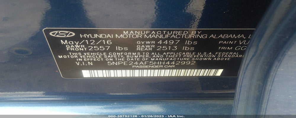 5NPE24AF5HH442992 2017 HYUNDAI SONATA photo no. 9