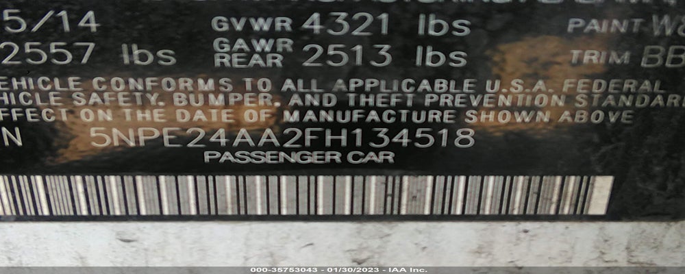 5NPE24AA2FH134518 2015 HYUNDAI SONATA photo no. 9