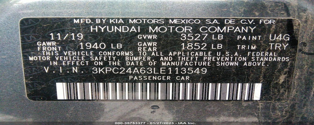 3KPC24A63LE113549 2020 HYUNDAI ACCENT photo no. 9