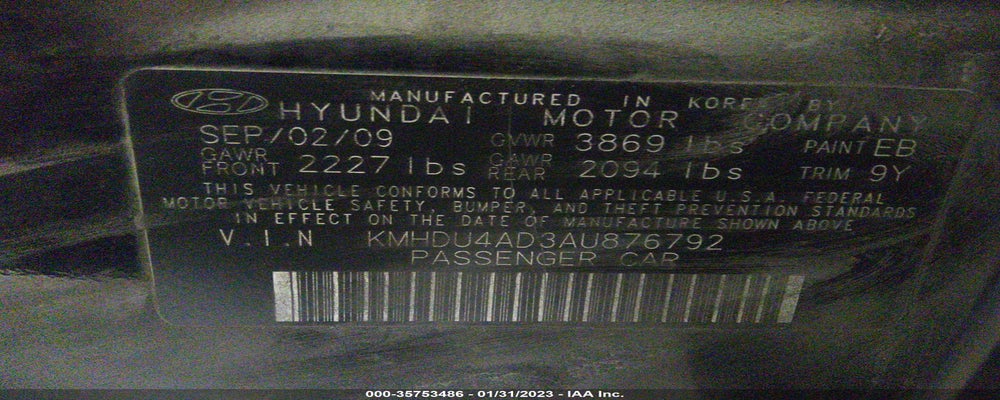 KMHDU4AD3AU876792 2010 HYUNDAI ELANTRA photo no. 9
