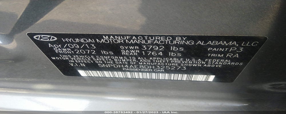 5NPDH4AE8DH325273 2013 HYUNDAI ELANTRA photo no. 9