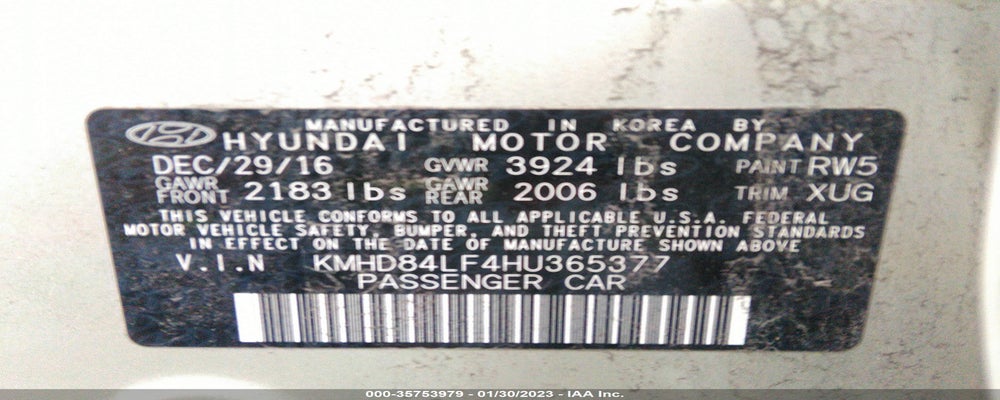 KMHD84LF4HU365377 2017 HYUNDAI ELANTRA photo no. 9