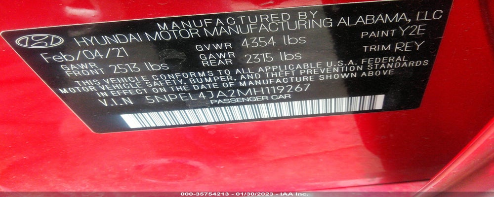 5NPEL4JA2MH119267 2021 HYUNDAI SONATA photo no. 9