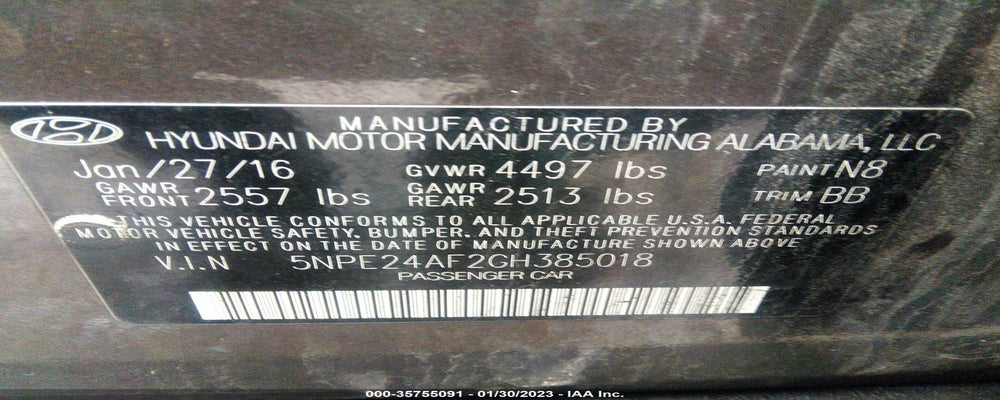 5NPE24AF2GH385018 2016 HYUNDAI SONATA photo no. 9