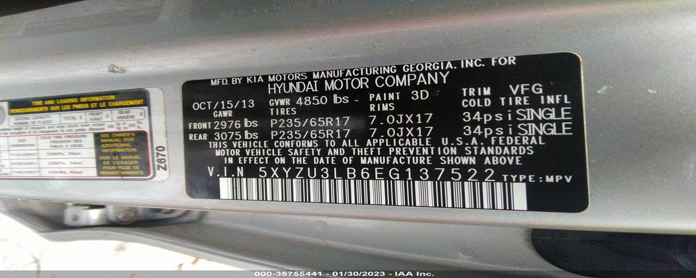 5XYZU3LB6EG137522 2014 HYUNDAI SANTA FE SPORT photo no. 9