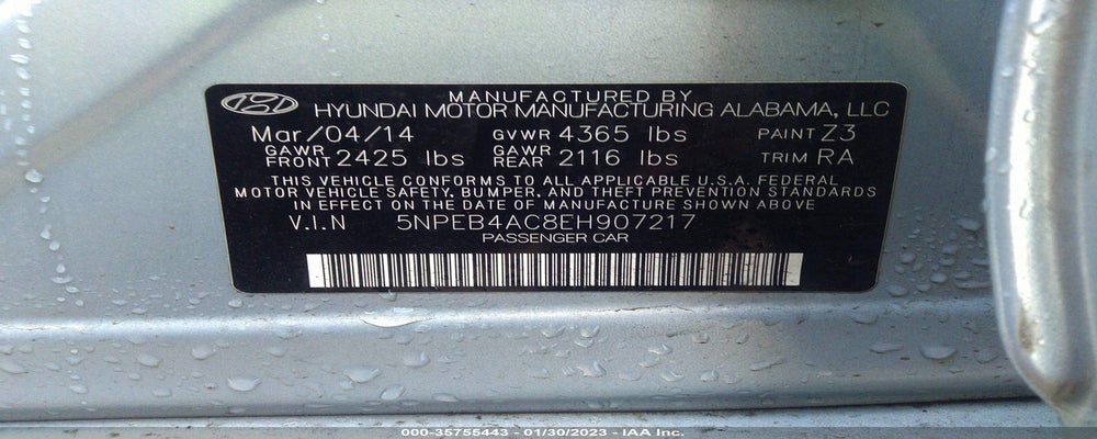 5NPEB4AC8EH907217 2014 HYUNDAI SONATA photo no. 9