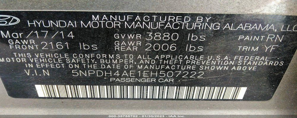 5NPDH4AE1EH507222 2014 HYUNDAI ELANTRA photo no. 9