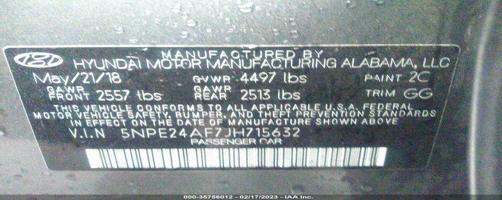 5NPE24AF7JH715632 2018 HYUNDAI SONATA photo no. 9