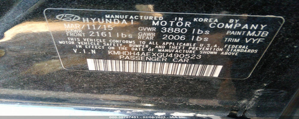 KMHDH4AEXGU490523 2016 HYUNDAI ELANTRA photo no. 9