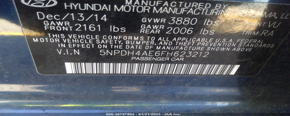 5NPDH4AE6FH623212 2015 HYUNDAI ELANTRA photo no. 9