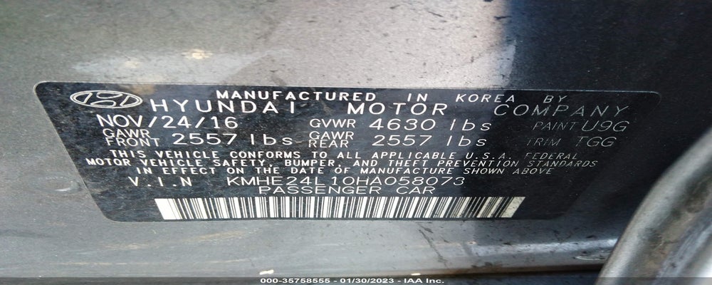 KMHE24L10HA058073 2017 HYUNDAI SONATA HYBRID photo no. 9