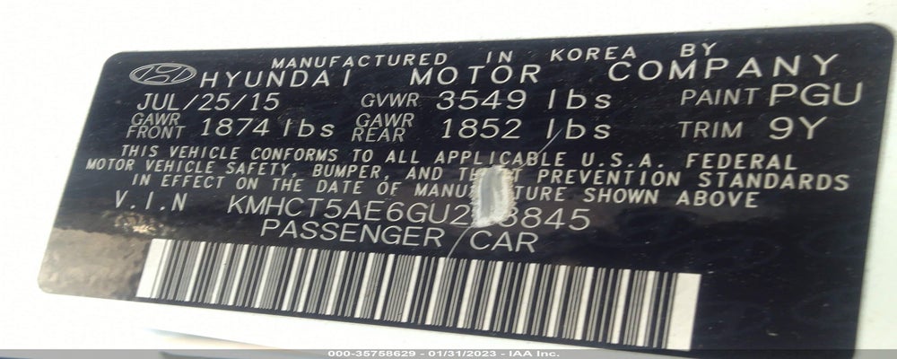 KMHCT5AE6GU248845 2016 HYUNDAI ACCENT photo no. 9
