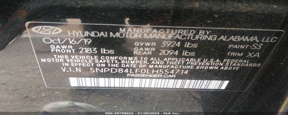 5NPD84LF0LH554714 2020 HYUNDAI ELANTRA photo no. 9