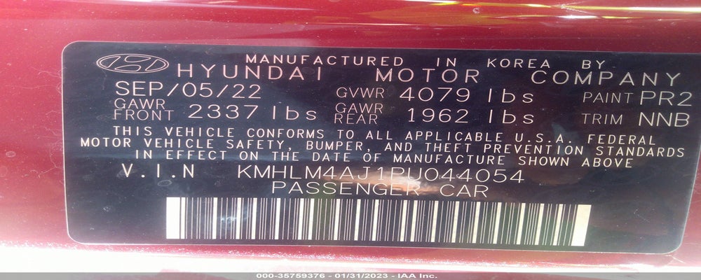 KMHLM4AJ1PU044054 2023 HYUNDAI ELANTRA HYBRID photo no. 9