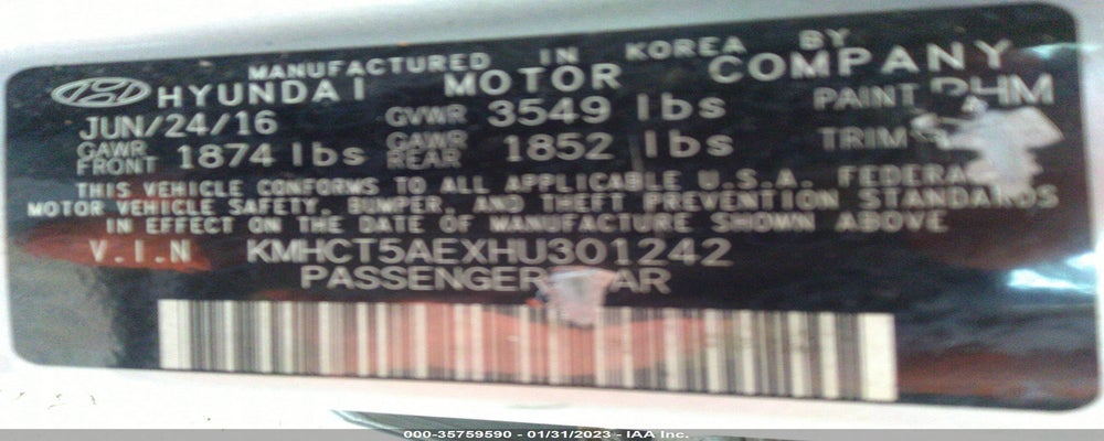 KMHCT5AEXHU301242 2017 HYUNDAI ACCENT photo no. 9