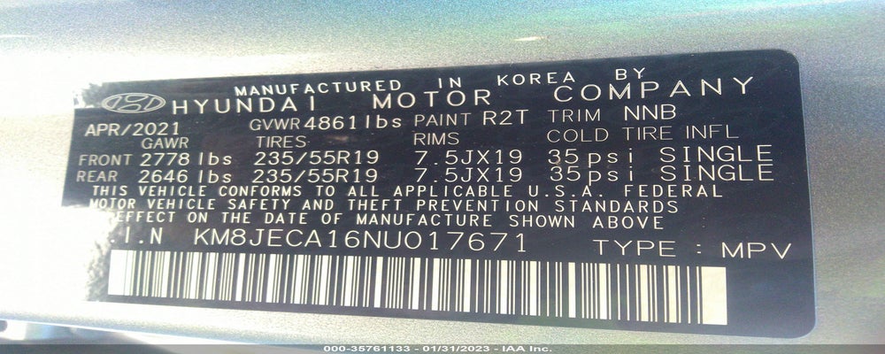KM8JECA16NU017671 2022 HYUNDAI TUCSON HYBRID photo no. 9