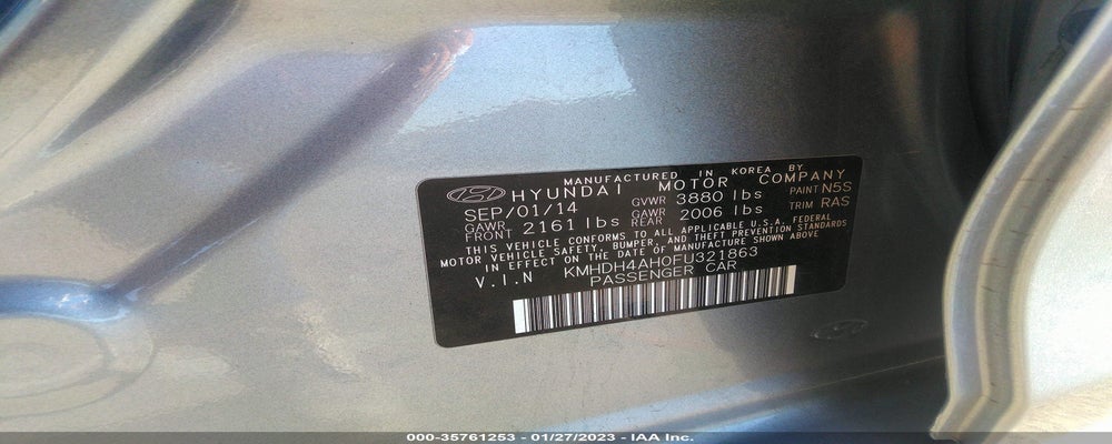 KMHDH4AH0FU321863 2015 HYUNDAI ELANTRA photo no. 9