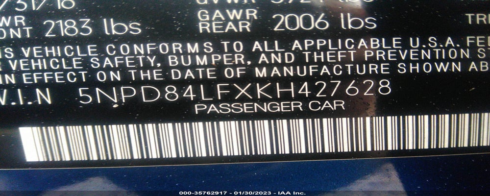 5NPD84LFXKH427628 2019 HYUNDAI ELANTRA photo no. 9