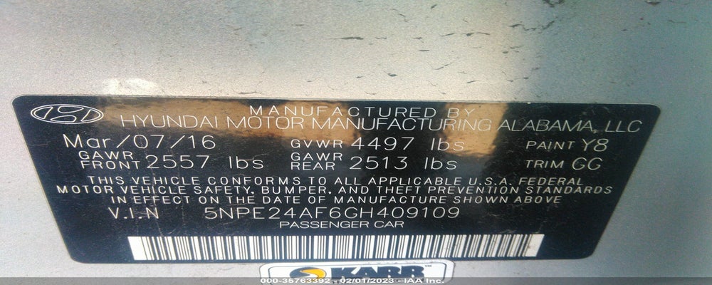 5NPE24AF6GH409109 2016 HYUNDAI SONATA photo no. 9