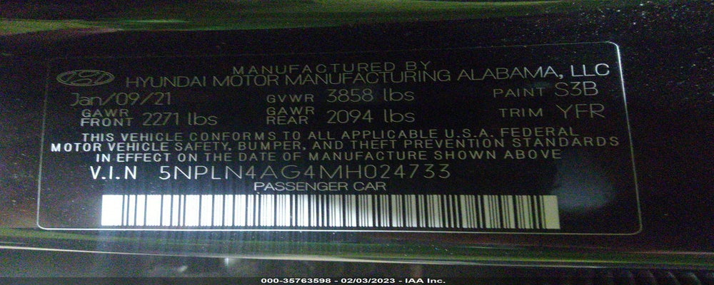 5NPLN4AG4MH024733 2021 HYUNDAI ELANTRA photo no. 9