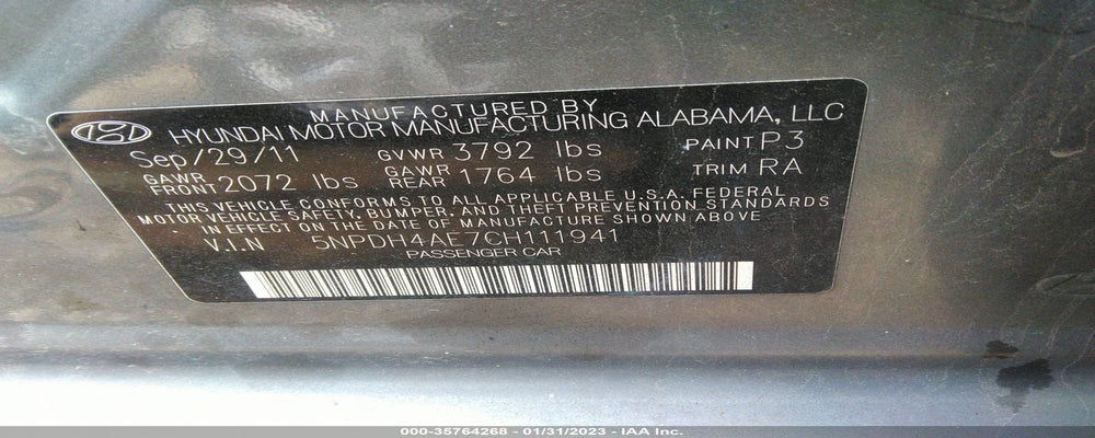 5NPDH4AE7CH111941 2012 HYUNDAI ELANTRA photo no. 9