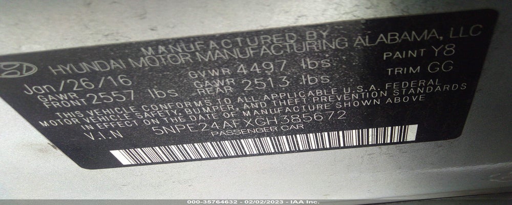 5NPE24AFXGH385672 2016 HYUNDAI SONATA photo no. 9
