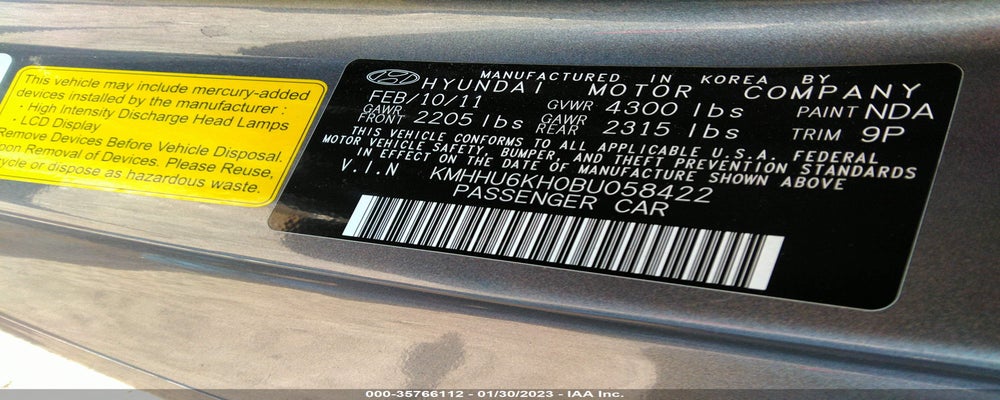 KMHHU6KH0BU058422 2011 HYUNDAI GENESIS COUPE photo no. 9