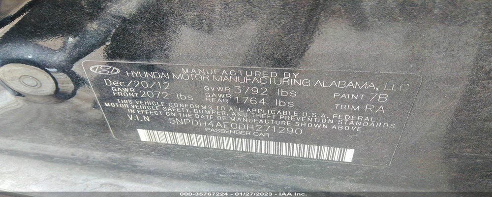5NPDH4AE0DH271290 2013 HYUNDAI ELANTRA photo no. 9