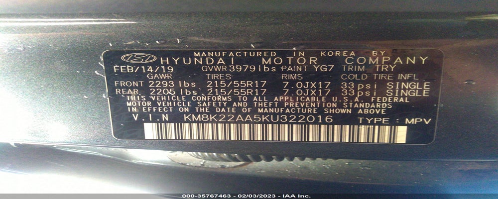 KM8K22AA5KU322016 2019 HYUNDAI KONA photo no. 9