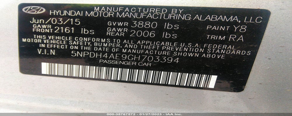 5NPDH4AE9GH703394 2016 HYUNDAI ELANTRA photo no. 9