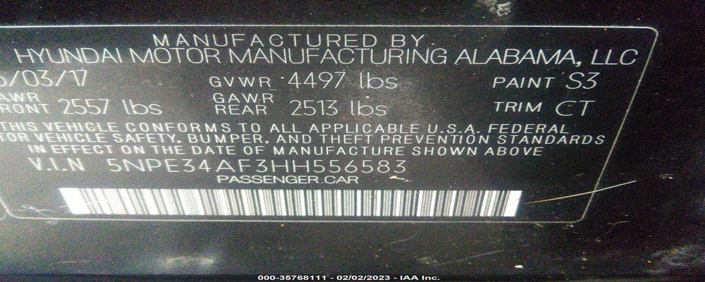 5NPE34AF3HH556583 2017 HYUNDAI SONATA photo no. 9