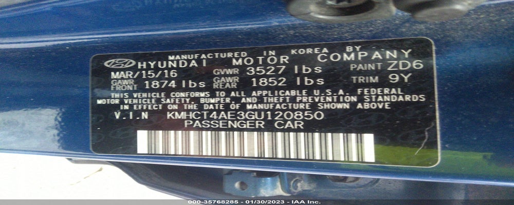 KMHCT4AE3GU120850 2016 HYUNDAI ACCENT photo no. 9