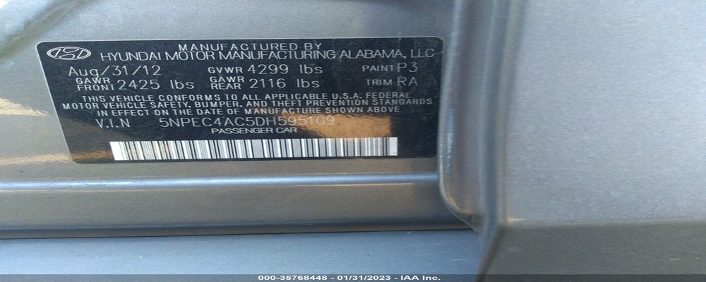 5NPEC4AC5DH595109 2013 HYUNDAI SONATA photo no. 9